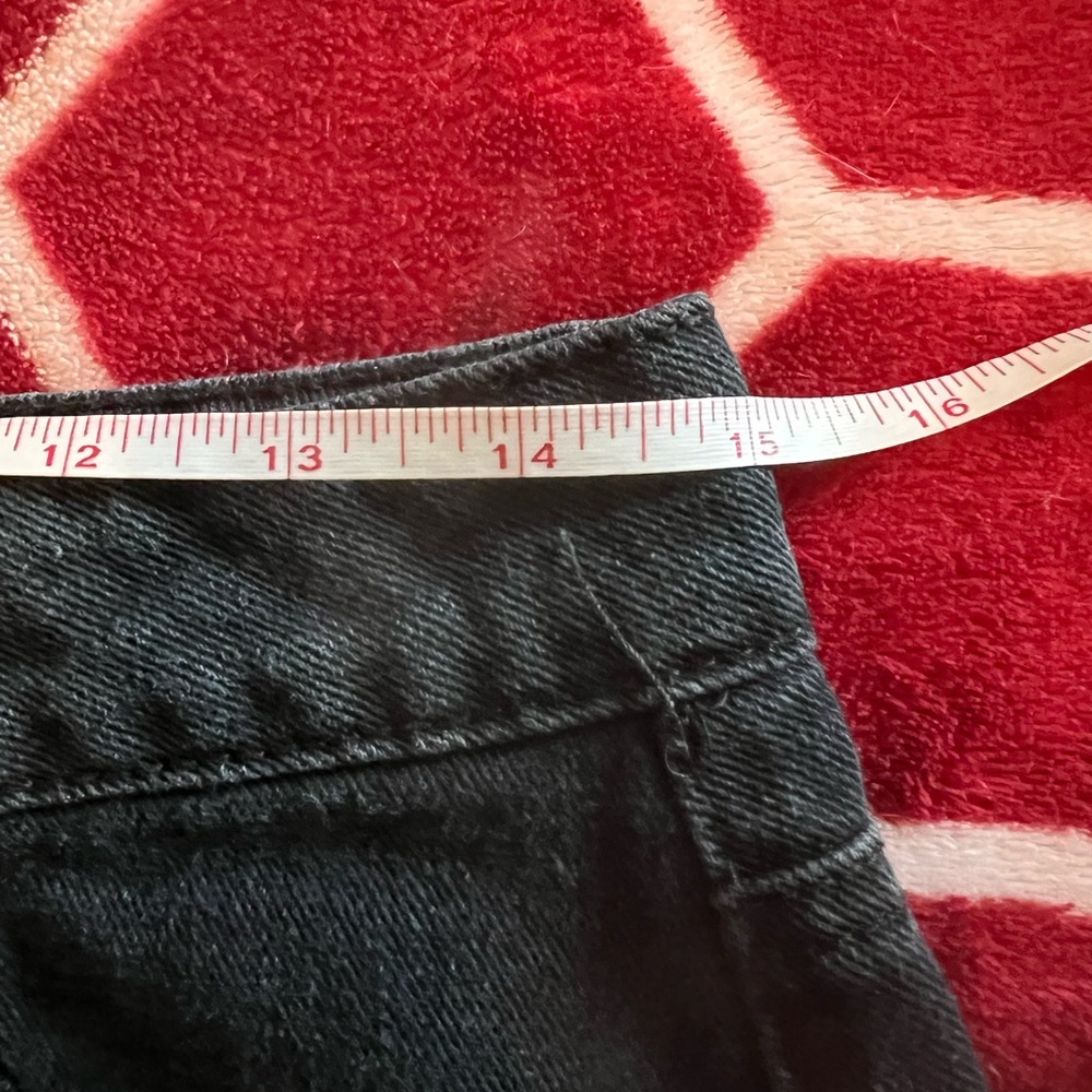EUC Boohoo Black Denim Skirt Crane Embroidery 8 - Picture 8 of 9